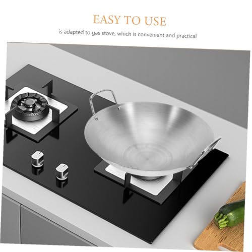 Wok de acero inoxidable Ipetboom con doble asa y fondo redondo miniatura 3