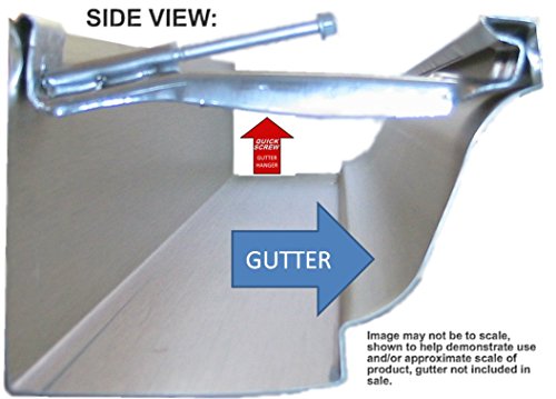 Quick Screw 5\" 10 Pack Premium Hidden Rain Gutter Bracket Hook Hangers with Screw Clip Style