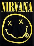 Nirvana Flagge Smiley schwarz. Offiziell lizenziert