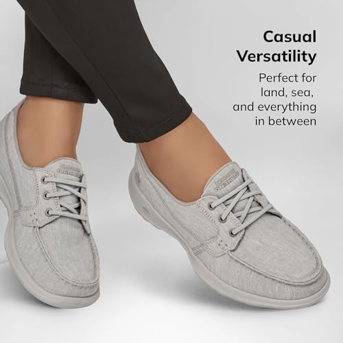 Skechers Women's Go Walk Lite - Isla Boat Shoe, Taupe, 8 M US