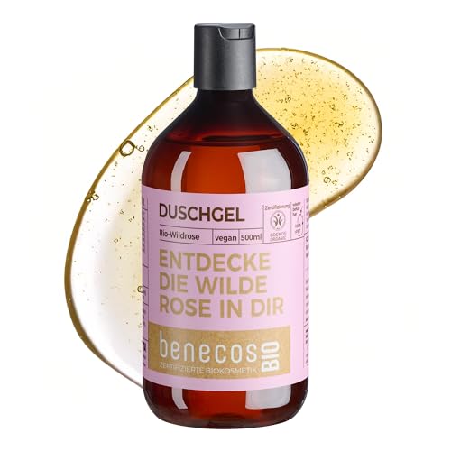 BenecosBIO Duschgel Entdecke die wilde Rose in dir - Bio-Wildrose - zertifizierte Naturkosmetik - vegan - sanfte Reinigung & Pflege - nachfüllbar - 500ml