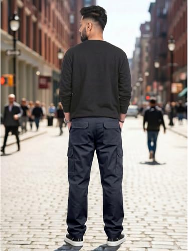 Image of DEELMO Men's Stylish Multi-Pocket Cargo Pants || Casual Fit Pants Trousers || Stylish Trousers for Men || Men's Cargo (MD501 01 08)