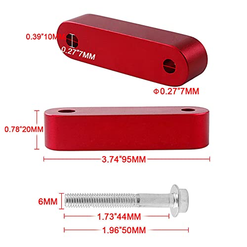 Hood Riser,Aluminiumlegierung Hood Spacer Riser Hood Vent Spacer Riser Kit Motorhaube Lüftung Spacer Riser Eloxierter Hood Spacer