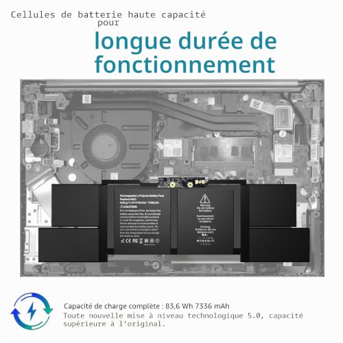 Batterie de rechange A1953 ordinateur portable 11,4 V 84,36Wh - 6