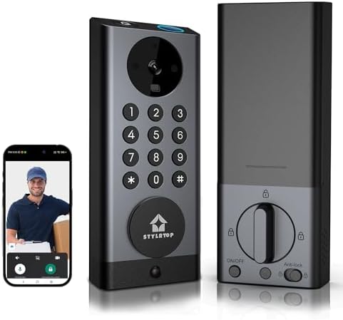 Stylrtop Camera Smart Lock, 3-in-1 Camera+Doorbell+Fingerprint Keyless ...