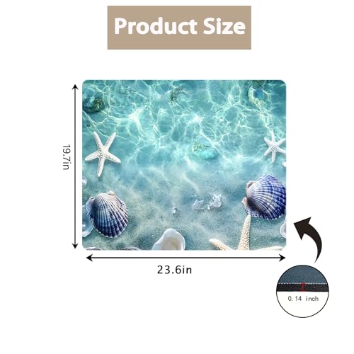 Image of Washer Dryer Top Cover Mat, Non-Slip Laundry Room Decor, Laundry Room Kitchen Appliance Decor Protector Universal 23.6 inchx19.7 inch (Sea)