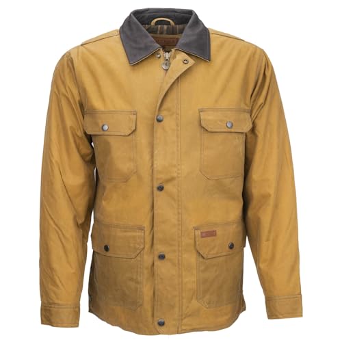 OUTBACK TRADING Men's 2146 Gidley Waterproof Breathable Fully Lined Cotton Oilskin Western Jacket