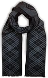 Bleu Nero Luxurious Winter Scarf Premium Cashmere Feel Unique Design Selection (Black/Blue-Grey...