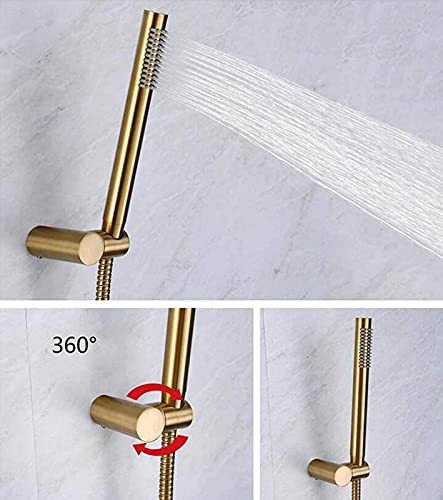 Ensemble combiné de mélangeurs de pluie encastré or pour douche - 7