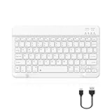 FOGARI Bluetooth Keyboard 10“ - Portable Wireless Ultra slim UK Layout keyboard for iPad 10.9/iPad Air 11/,Samsung S10FE/S10 Lite,Xiaomi,Lenovo and Phone - White - Image 1