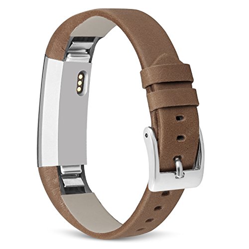 UMAXGET Compatible for Fitbit Alta & Fitbit Alta HR Leather Band, Genuine Leather Replacement Wristband for Alta Women Men