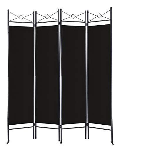 dirty pro tools™ FOLDING ROOM DIVIDER PARAVENT SPANISH WALL PARTITION PRIVACY SCREEN PRIVACY SCREEN SEPARATOR (Black)