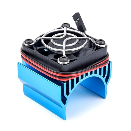 RC Upgrade Accessories for Traxxas for Hsp for Scx10 540/550/3670 Motor Heat Sink Cooler Heat Fin 36mm Diameter Radiator Cooler 4010 Dc 5v Cooling Fan Rc Model Car Parts(Blue)