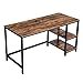 VASAGLE Bureau avec Rangement, Table d’Ordinateur, avec 2 Étagères Réversibles, Poste de Travail, pour Télétravail, Salon, Cadre en Acier, Style Industriel, Marron Rustique et Noir LWD55X