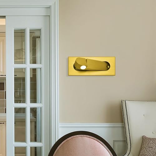 Aplique LED interior 360° en aluminio con luz cálida e interruptor 5