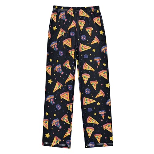 visesunny Boys' Pants Delicious Pizza Jogger Pants Elastic Waist Long Bottoms Trousers with Pockets