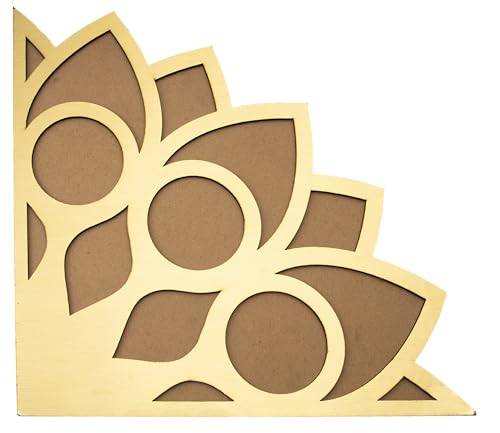 Image of TOTA Rangoli Stencil Corner - Set of 1 Corner MDF Stencils | 12x12 inch | Reusable 3D Rangoli for Diwali Home Decoration Navratri Pongal Onam Puja