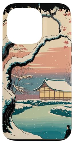 Ukiyo E ~̕i Zen Snowfall at the Zen Pavilion {iF X}zP[X iPhone 13 Pro p