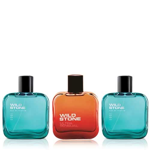 Wild Stone 2 Edge and 1 Ultra Sensual Perfume for men,100 ml each(Pack of 3)