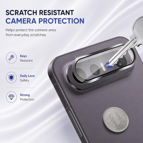 Image of FIRST MART Black Camera Ring Guard Protector for Vivo X300 FE | Tempered Glass with Metal Alloy Rings, HD Clear, Scratch Resistant, Case-Friendly | Pack of 1