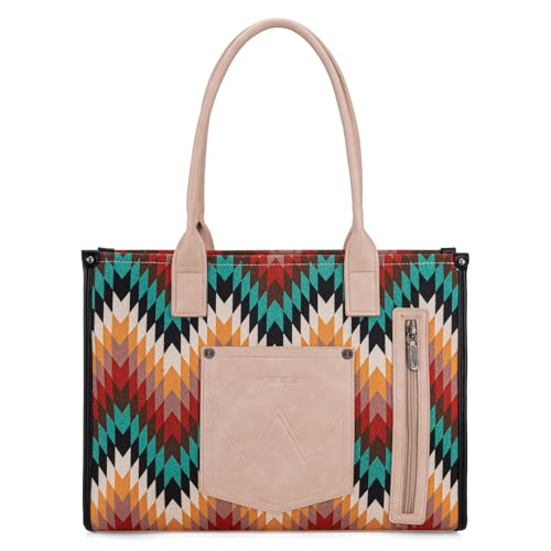 Image of Montana West Wrangler Tote Bag for Women Western Structured Shoulder Bag with Laptop Compartment