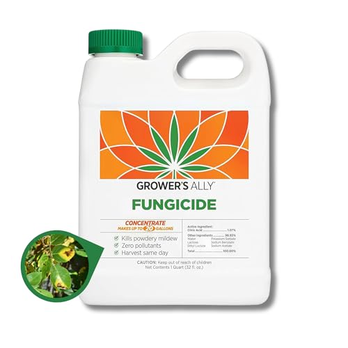 Grower's Ally Fungicide for Plants | Plant Fungicide Treatment Control for Powdery Mildew, Fungus and More - Trusted by Cultivators for Indoor & Outdoor Use, 32oz Concentrate Makes 20 Gallons