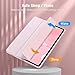 Fintie Hybrid Slim Case for Samsung Galaxy Tab S10 Lite/ S10 FE/ S9 FE 10.9 Inch/Tab S9 11 Inch with S Pen Holder, Shockproof Cover with Clear Transparent Back Shell, Auto Wake/Sleep, Pink