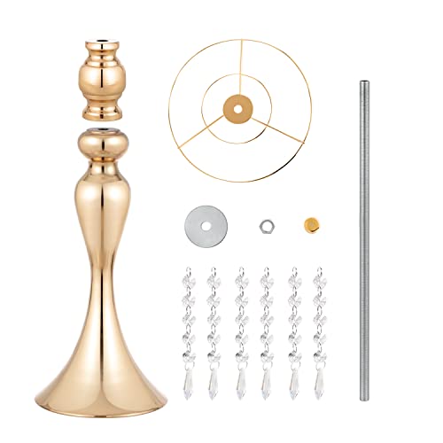 Vase centre de table mariage acrylique or stable et incassable 33cm - 8