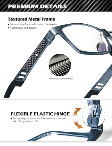 Image of ANYLUV Blue Light Blocking Glasses Men Computer Gaming Glasses Lightweight Al-Mg Metal Anti Eyestrain Eye Protection