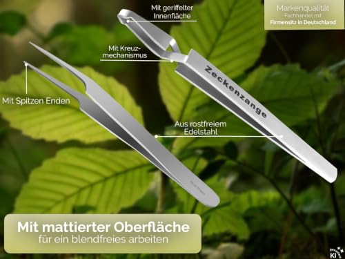 Zeckenzange Zeckenpinzette Zeckengreifer im 3er Set Edelstahl Rostfrei