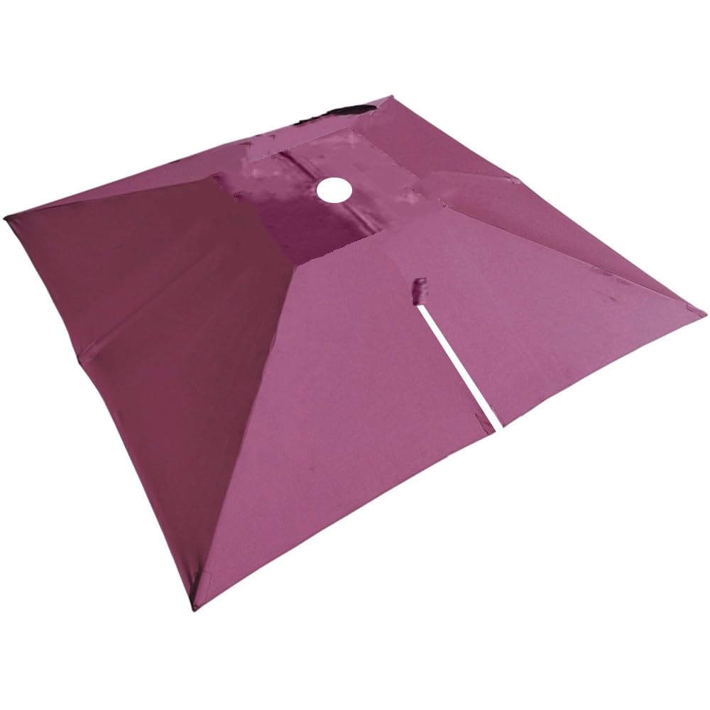 YUZGUHEY Square Cantilever Umbrella Canopy 10x10 Ft 8 Ribs Pool Replacement Cloth, Offset Parasol Top Cover for Patio Backyard Deck Garden Single top(Burgundy,3m (10') Single top)