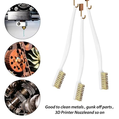 Image of 3 Pcs Copper Wire Brush, 6.7 inch Small Brass Brush, 3D Printer Nozzle Cleaner Tool, Copper Cleaning Toothbrush, Cleaning Wire Bristle for Cleaning Welding Slag and Rust