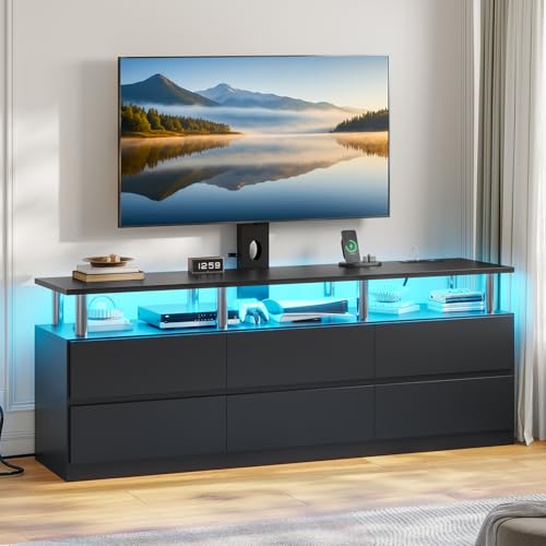 ADORNEVE TV Stand with Mount and Power Outlet, TV Mount