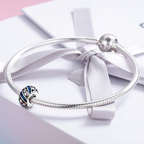 Image of ARTCHARM Bright Star River Spacer Charm 925 Sterling Silver Clip Charm Stopper Beads Charm fit Fashion Charms Bracelet & Necklace