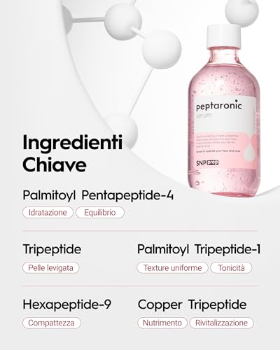 Siero Snp Prep Peptaronic – Siero Coreano Per Viso E Corpo Con 6 Peptidi E 5 Tipi Di Acidi Ialuronici Per Un'idratazione Rassodante, Non Untuosa, Ideale Per Pelli Secche E Sensibili, 220Ml - 4