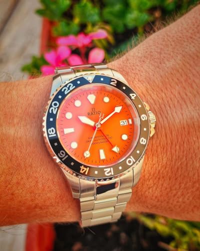 Image of RATIO FreeDiver Diver Watch Sapphire Crystal GMT Rotating Bezel Automatic 200M Water Resistant Dive Watches for Men
