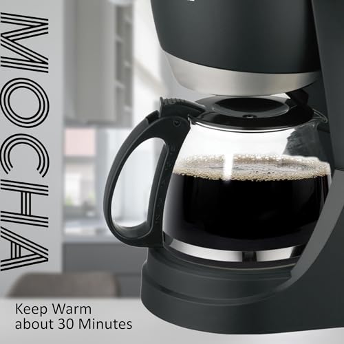Image of PRINGLE Mocha 4 Cup Drip Coffee Maker | 650W | 600 ml Capacity | Anti-Drip & Keep Warm Function | Auto Pause Feature | Front Access Brew Basket | Glass Carafe | Ideal for Home & Office