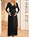 bidika 2025 Fall Maternity Maxi Dresses Flowy Long Sleeve Wrap V Neck Casual Baby Shower Pregnant Dress Black XL