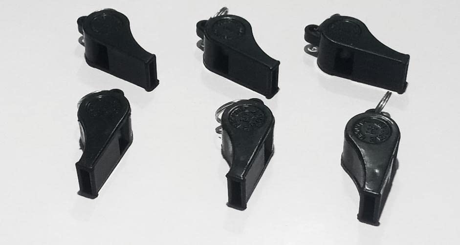 Zintalic Whistle, Loud Plastic Whistle with Lanyard for Referees Coaches Lifeguards Survival Emergency Football Basketball Soccer Hockey (Pack of 6)