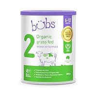 Bubs Organic Grass Fed Follow-On Formula Stage 2, Baby 6-12 Months, Made with Non-GMO Organic Milk, 800g