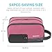 Gonex Travel Toiletry Bag Nylon, Cosmetic Makeup Bag for Women, Dopp Kit Shaving Bag Toiletry Organizer Pink