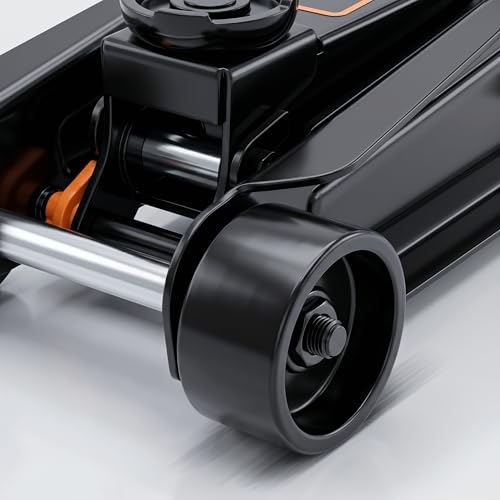 Verda Cric hydraulique rouleur Professionnel 2,5T, Profil Bas 85–365 mm, avec 2 Patins en Caoutchouc, pour Voiture, SUV et Camping-Car, cric Auto en Acier Robuste – vue 3
