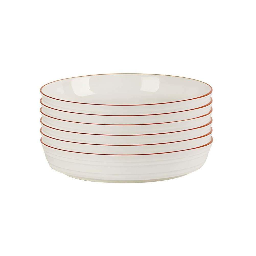 YTSMZX Ceramic Dinner Plate (Deep Plate) 6 Piece Set White