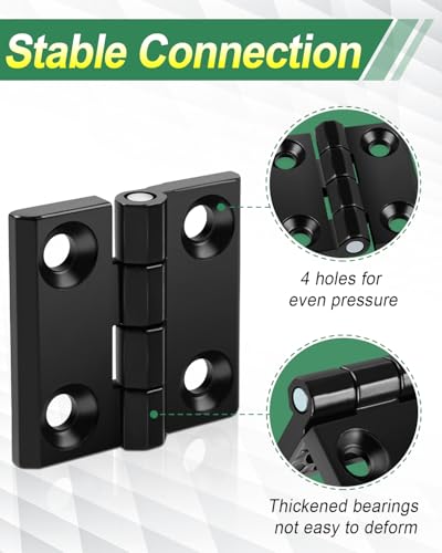 Yeepeo 4 Stück Scharnier Schwarz, 40×40×5 mm Scharniere Klappbar Zinklegierung Klein Schaniere, Klappscharnier Türscharniere für Leichte Türen und Fenster Schränke Werkzeugkästen
