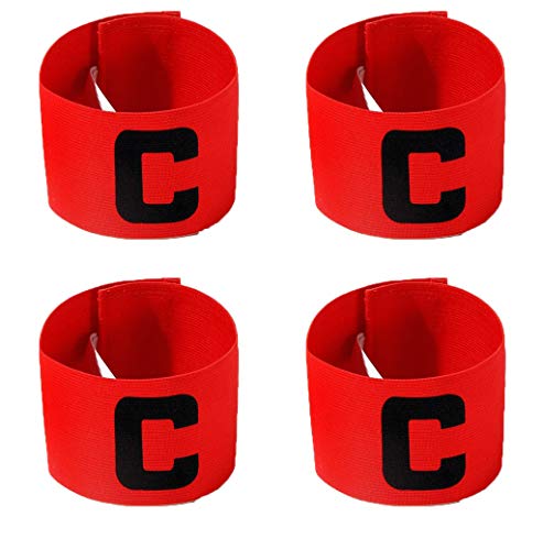 MAYFOO Football Soccer Captains Armband - Adjustable Elastic Captain Arm Bands Wristband for Youth and Adult,Kids (Red)