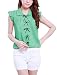 Allegra K Women's Bowtie Decor Ruffled Embellished Sheer Lace Patchwork Shirt