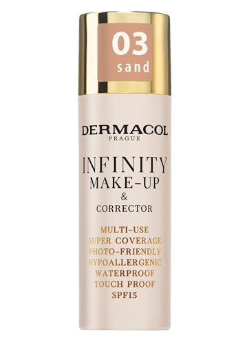 Dermacol Base de maquillaje y corrector Infinity, Multiusos, Supercobertura, Photo-friendly,