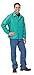 Welding Jacket, Green, Sateen w/Cane Back and Kevlar Thread, L