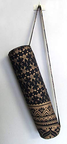 Indian Craft Yoga Mat Carrier Bag, Black Gold Ombre