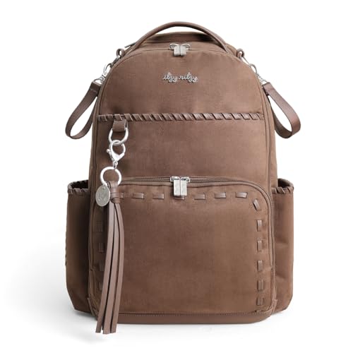 Image of Itzy Ritzy Diaper Bag Backpack – Large Capacity Boss Plus Baby Backpack Diaper Bag Featuring 19 Pockets, Changing Pad, Stroller Clips, and Comfortable Straps (Aspen)